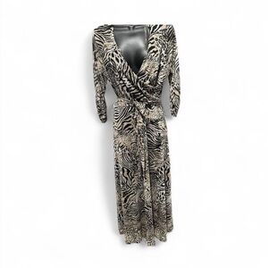 Elegant Zebra Print Wrap Dress